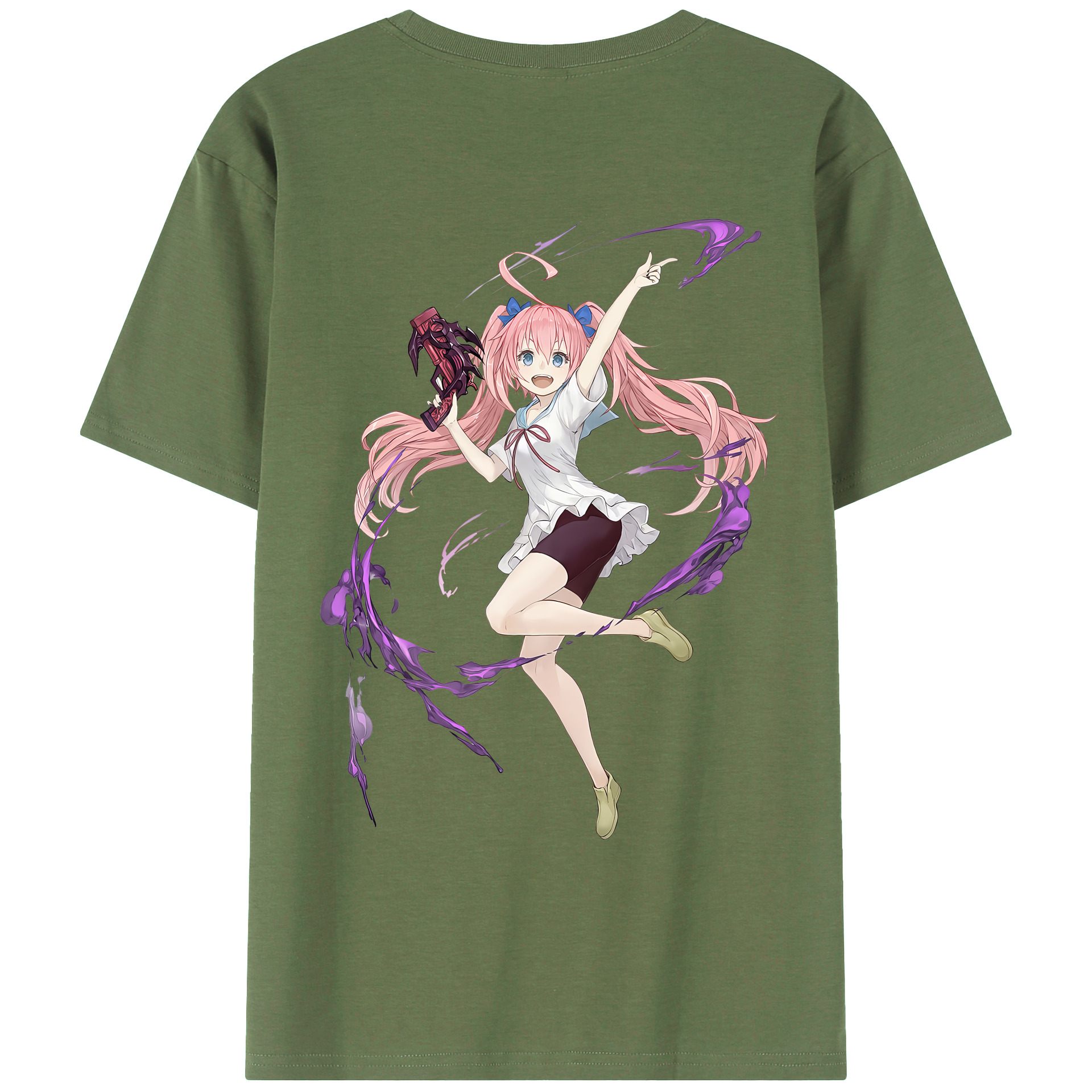 （画像用） 転スラ Regarding Reincarnated to Slime 綿100％ メンズ半袖Tシャツ（バックプリント） 通気性
